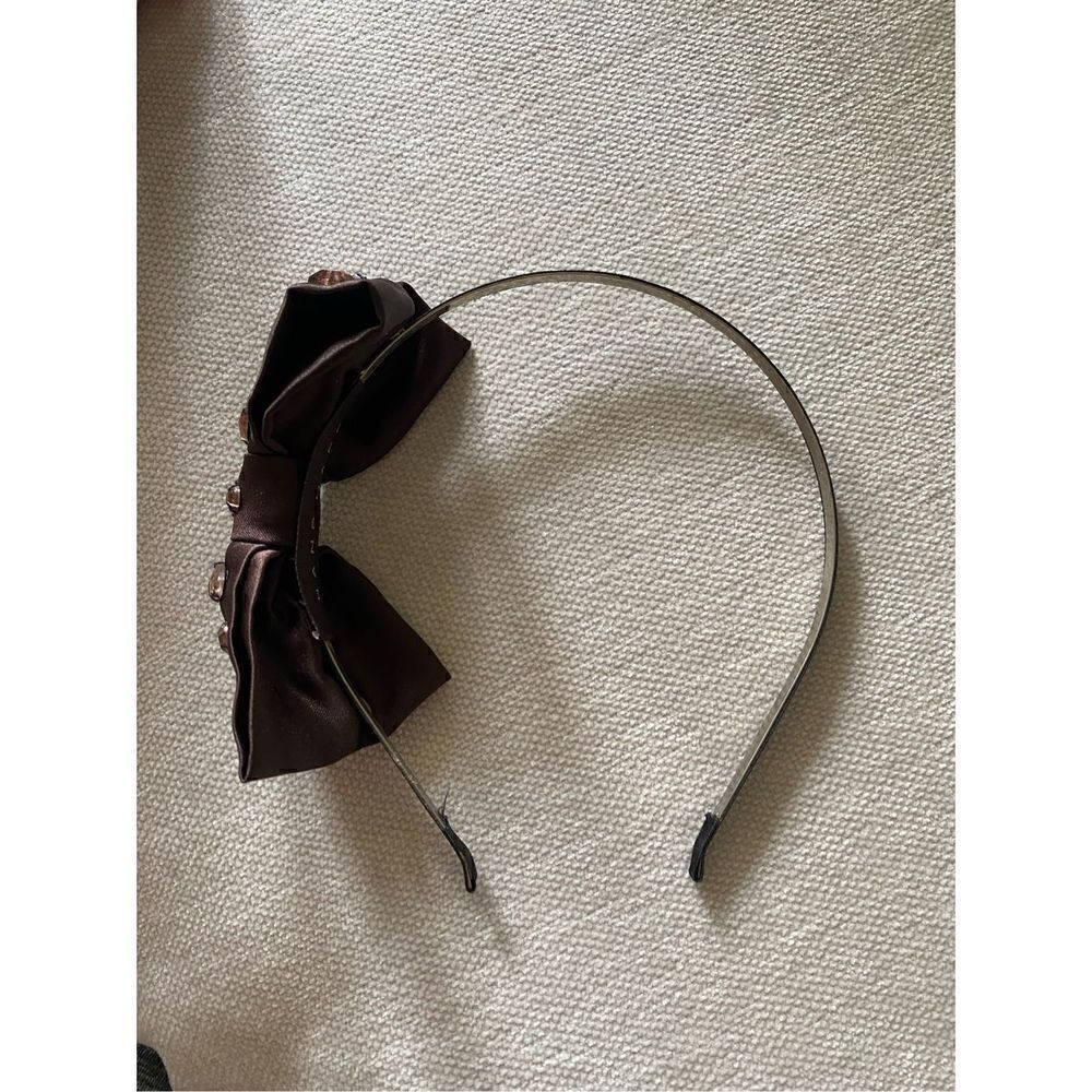 Brown rhinestone bow headband - Picture 3 of 5